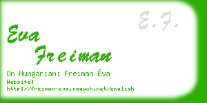 eva freiman business card